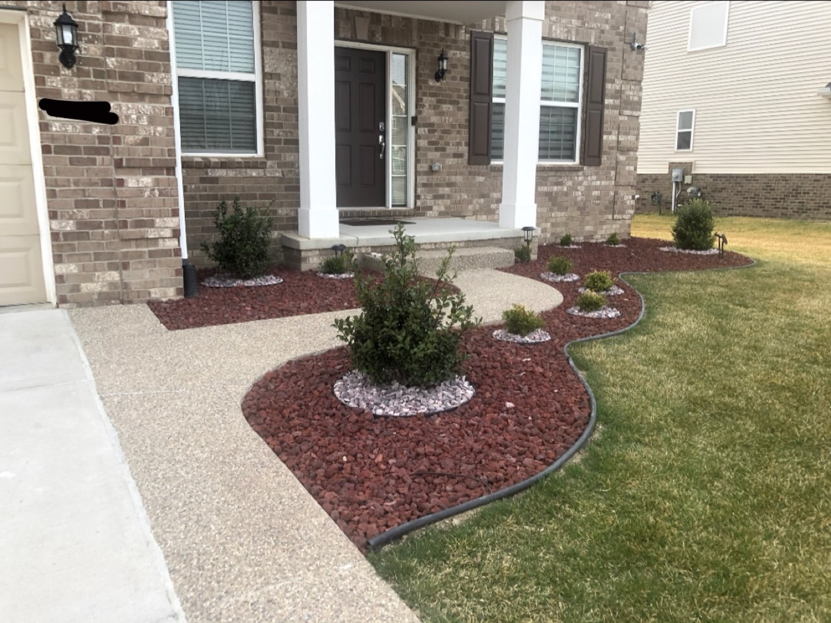 Decorative Rock & Shrub Planting